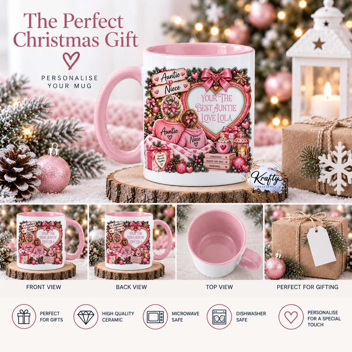 Christmas Mug - Text in Heart