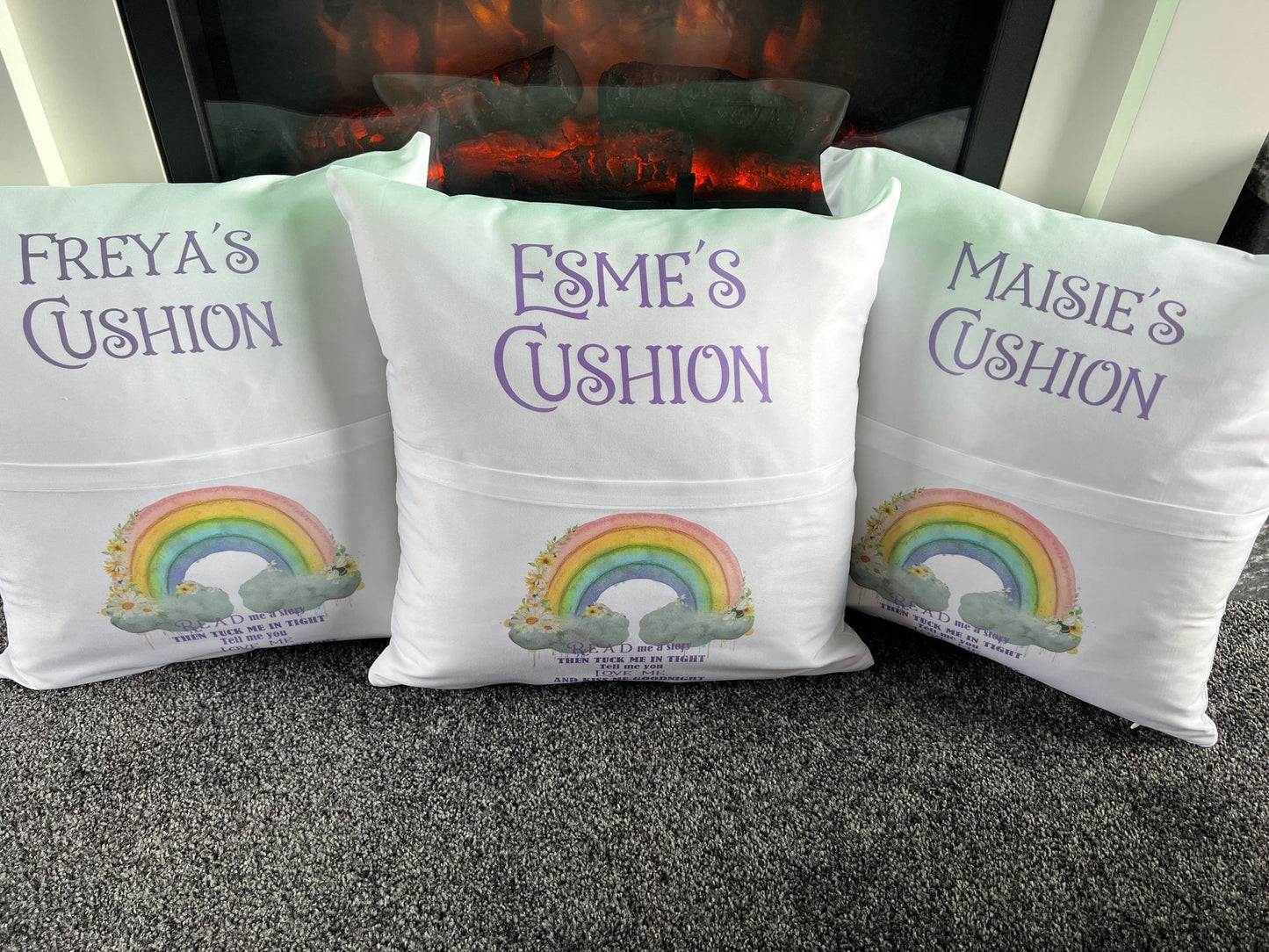 Personalised Rainbow Pocket Cushions