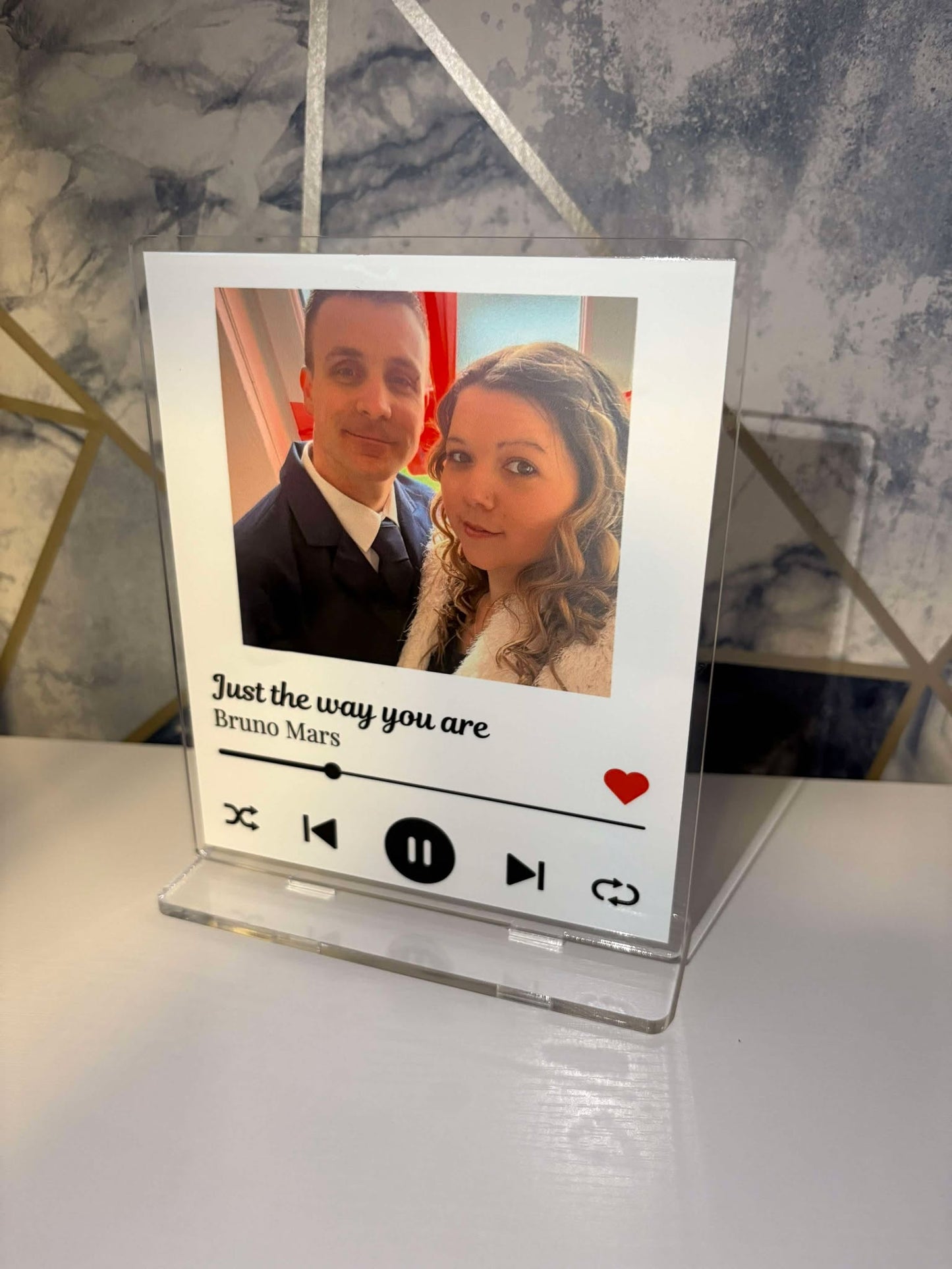 Personalised Photo Song Acrylic Plaque - With Stand