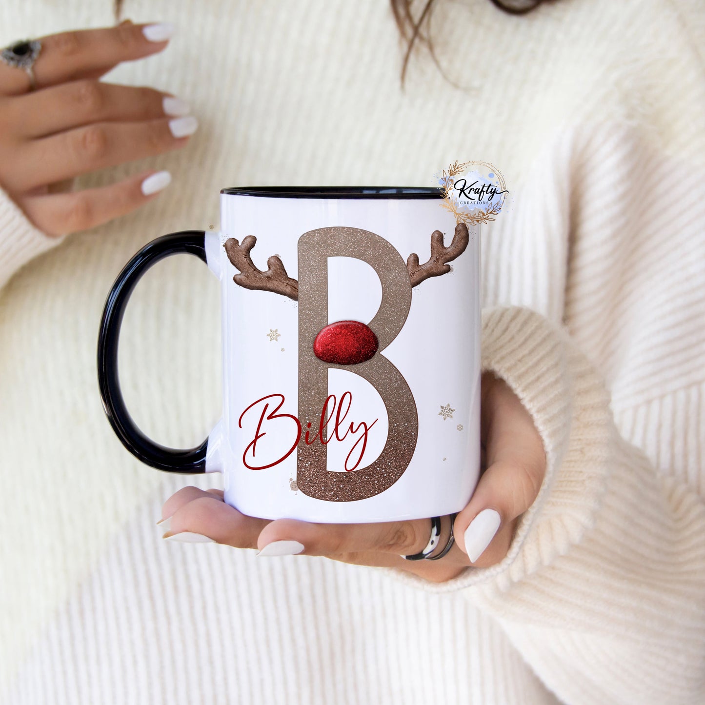 Christmas Reindeer Alphabet Mugs