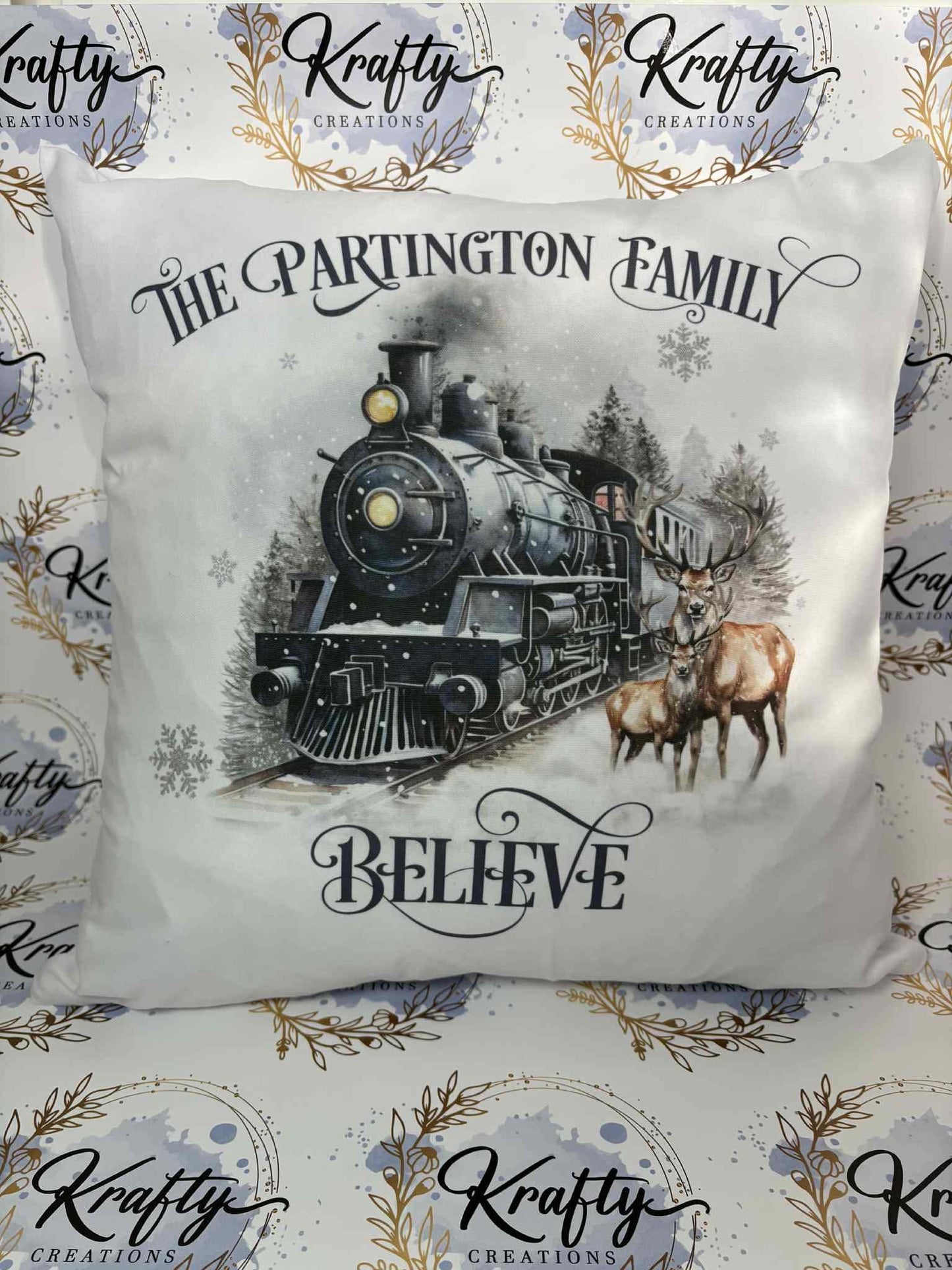 Cushion - Steam Train Christmas