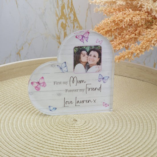 Free Standing Heart On Side Acrylic - Forever My Friend