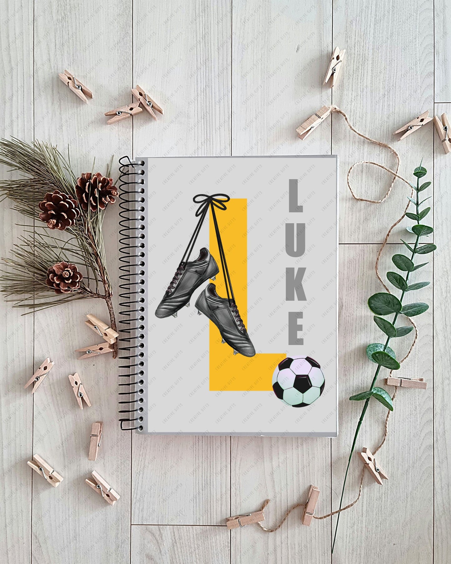 Personalised Football Initial Notebooks