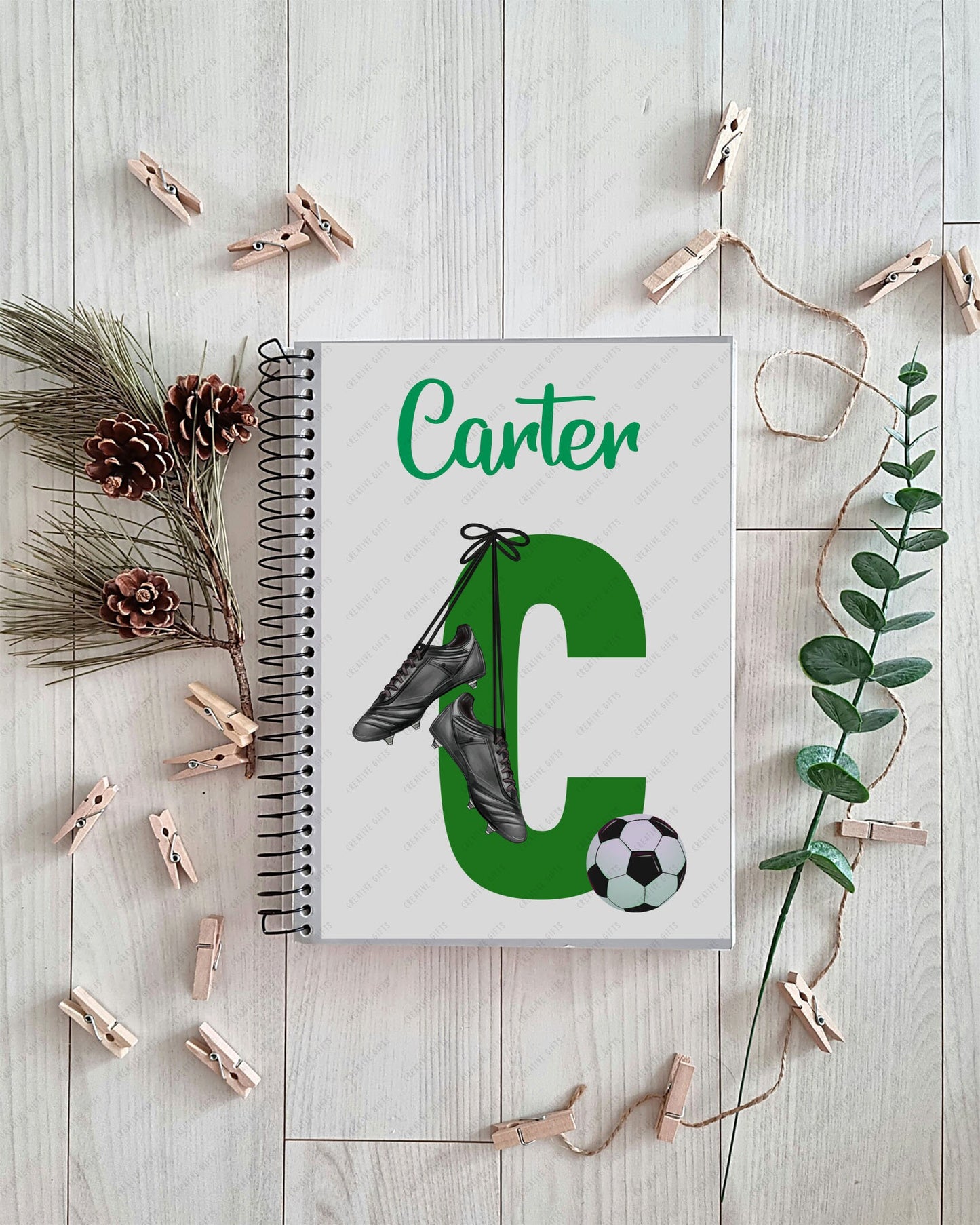 Personalised Football Initial Notebooks