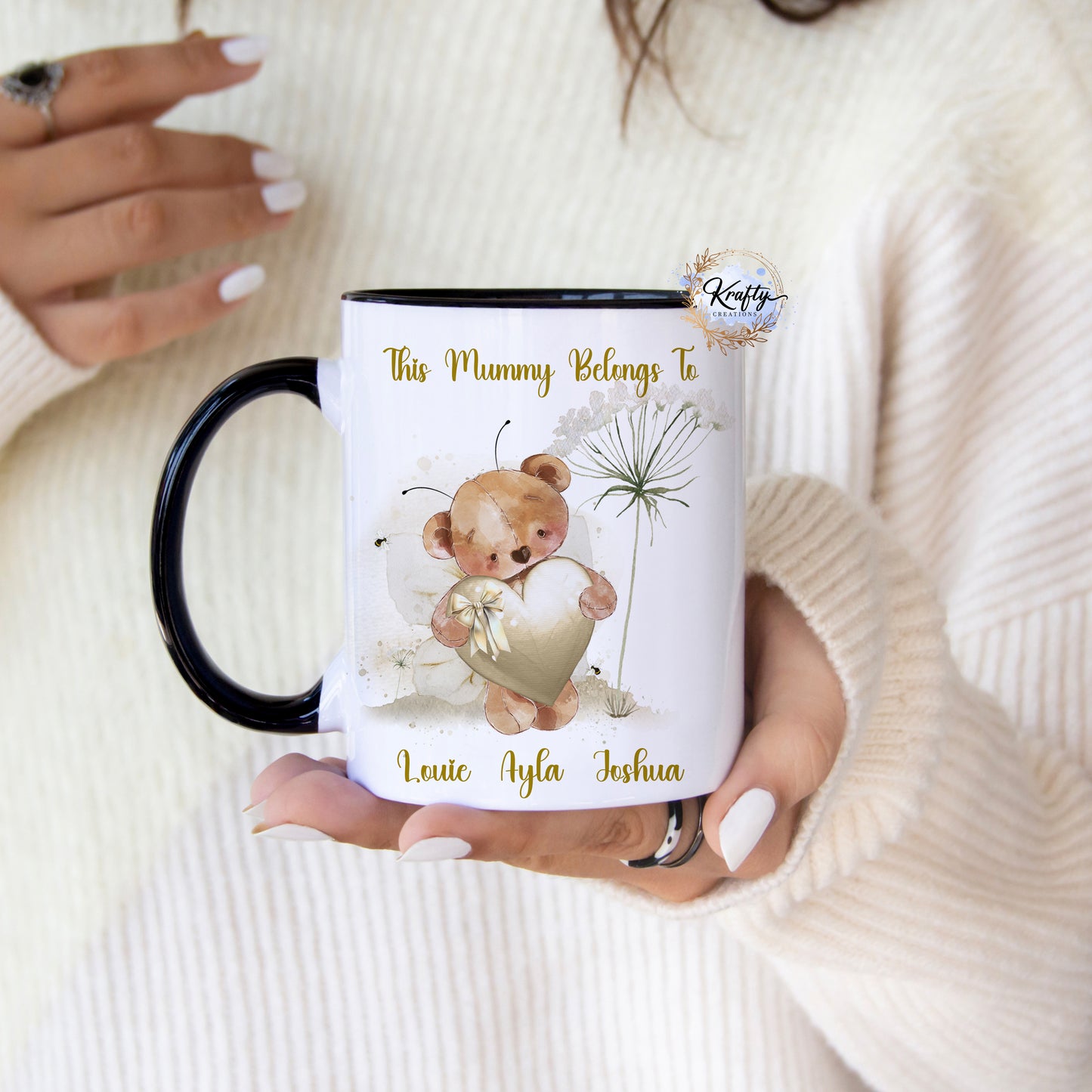Heart Bear Flower Mugs
