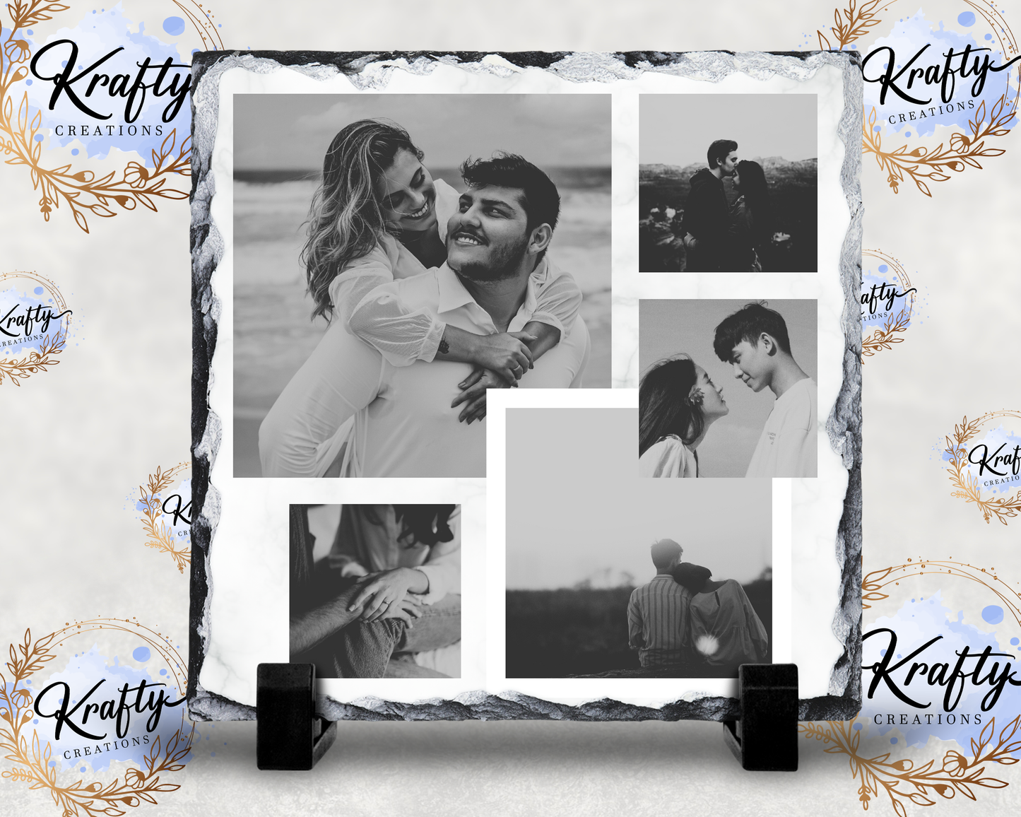 Black & White Photo Slates - 20x20cm