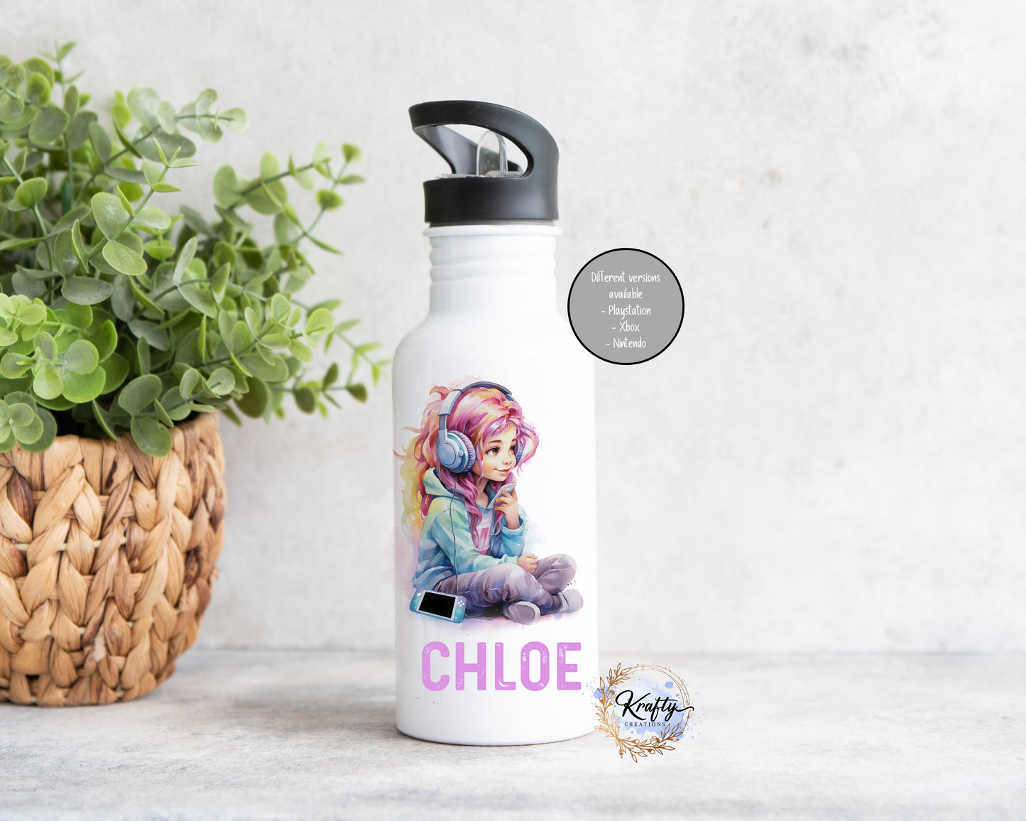 Girl & Boy Gaming Water Bottle
