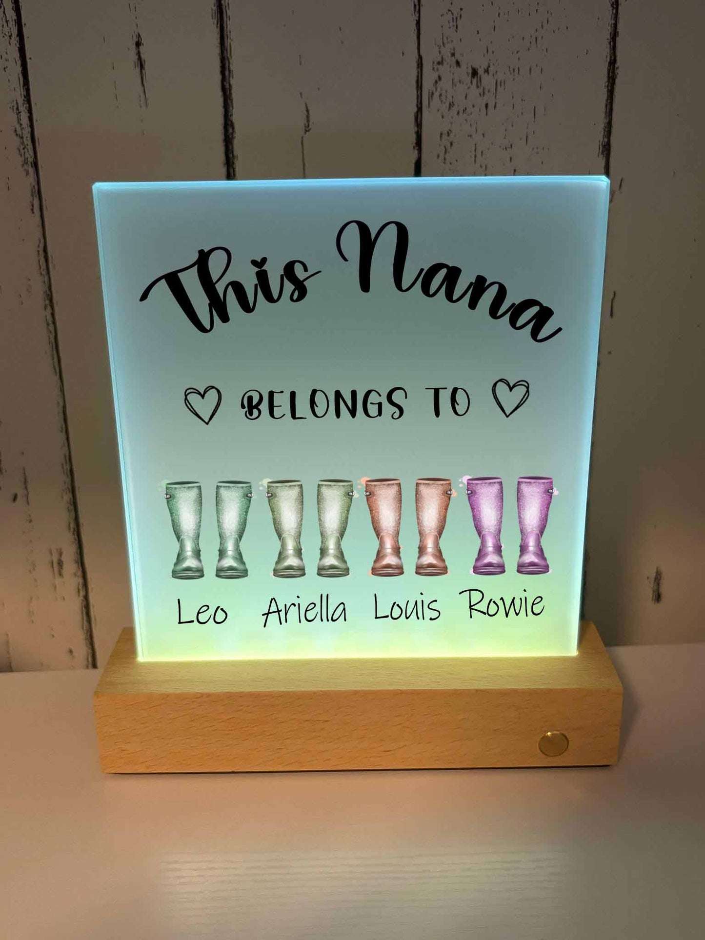 Personalised Photo Led Frame - Wellies