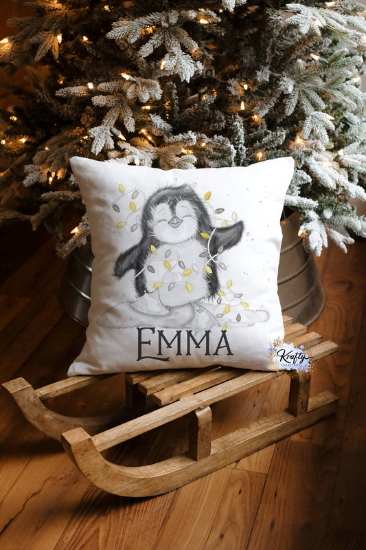 Penguin Christmas Cushion