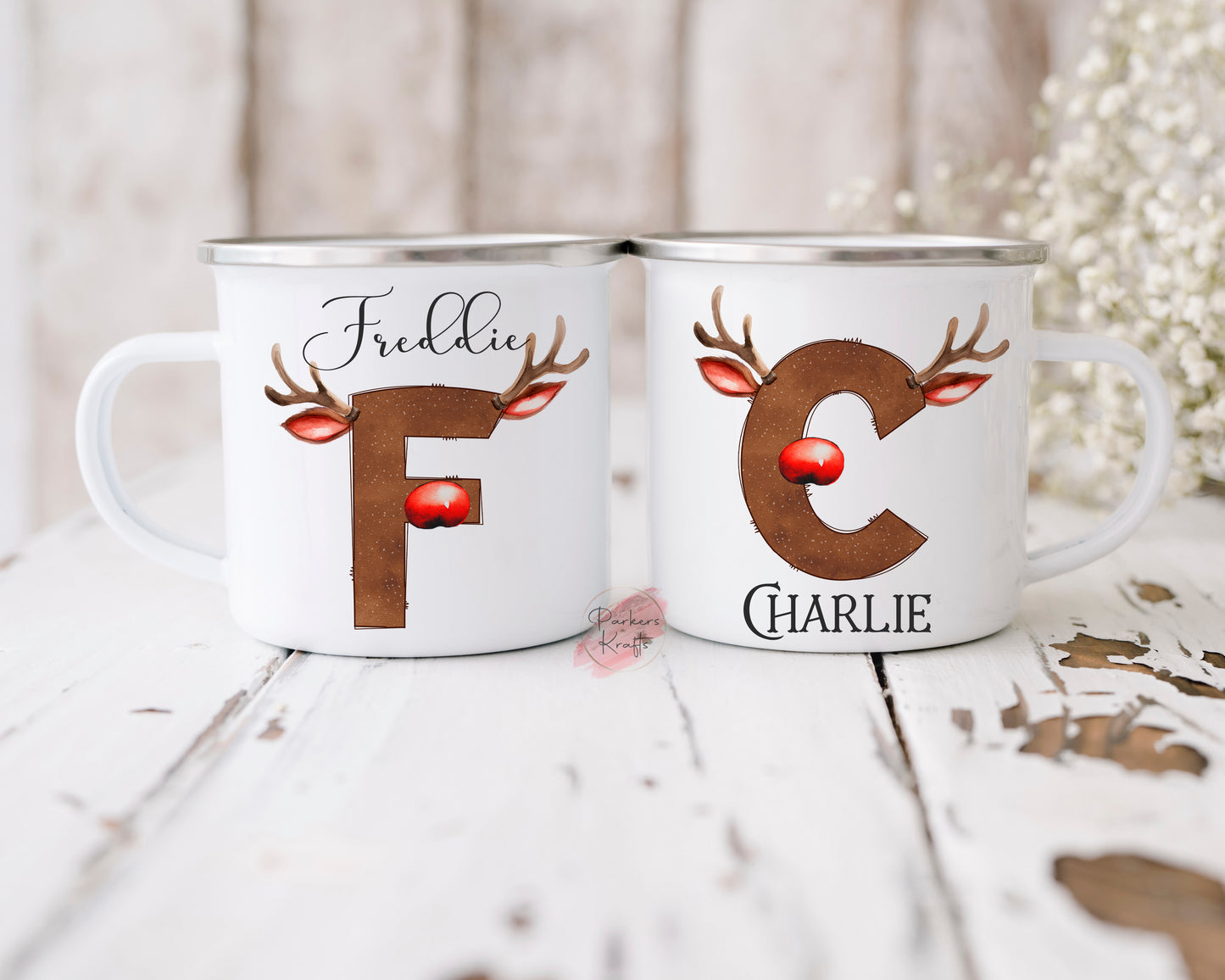 Reindeer Alphabet Mugs