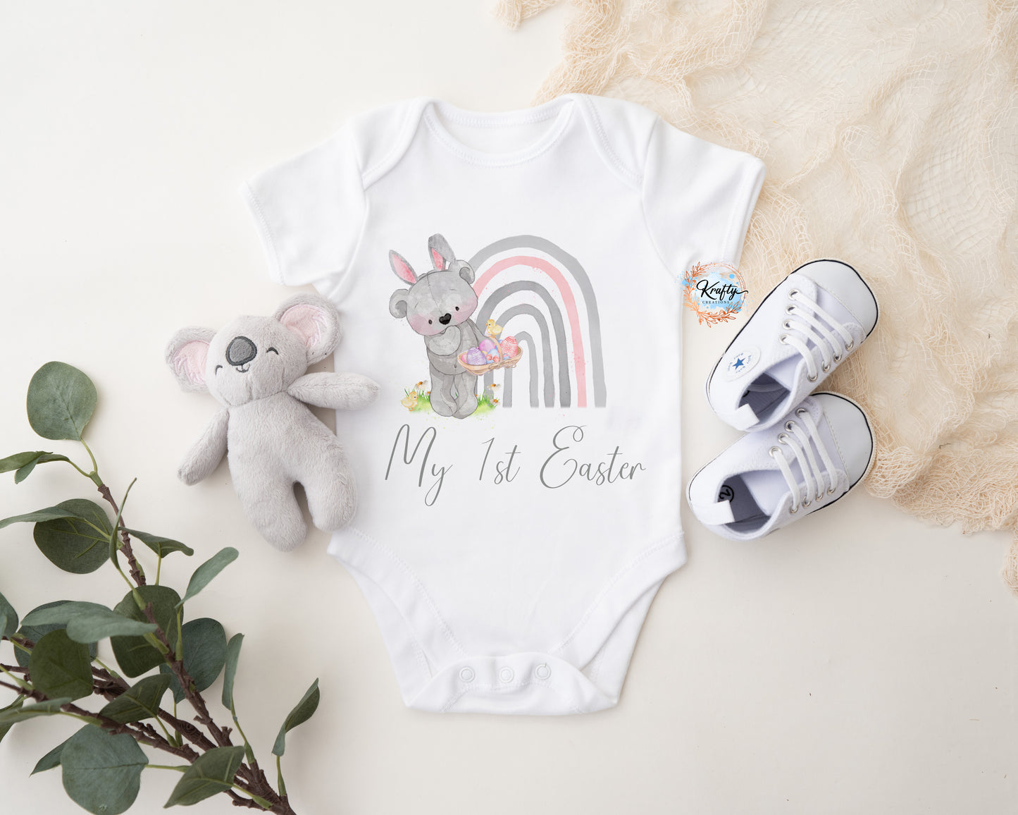 Rainbow Easter Bear Sleepsuits / Vests