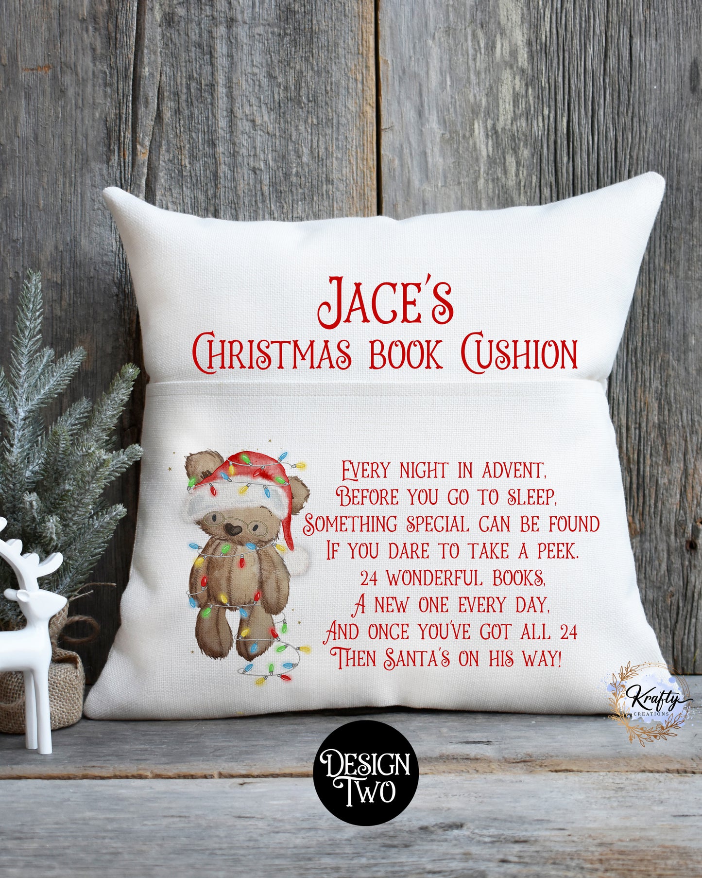 Santa Bear Pocket Cushion