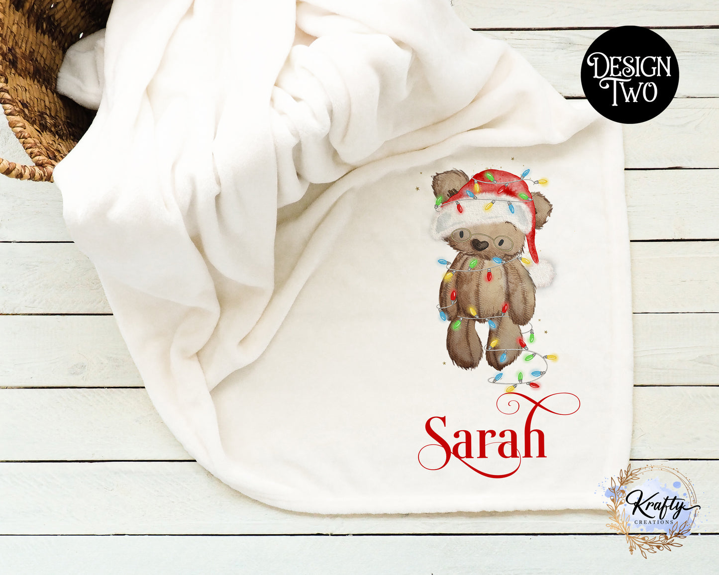 Personalised Santa Bear Blanket