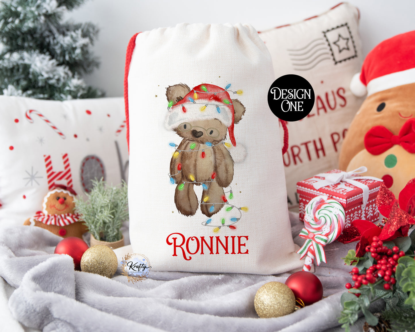 Santa Bear Christmas Sack