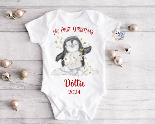 Penguin Christmas Vest / Sleep Suit