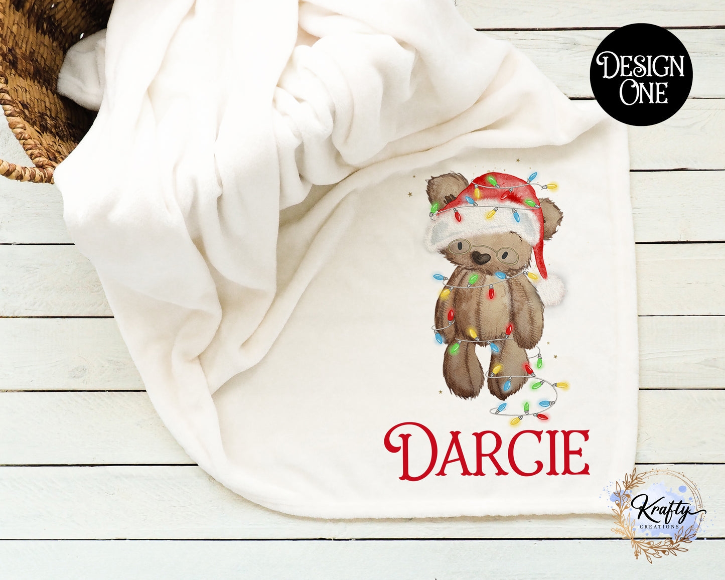 Personalised Santa Bear Blanket