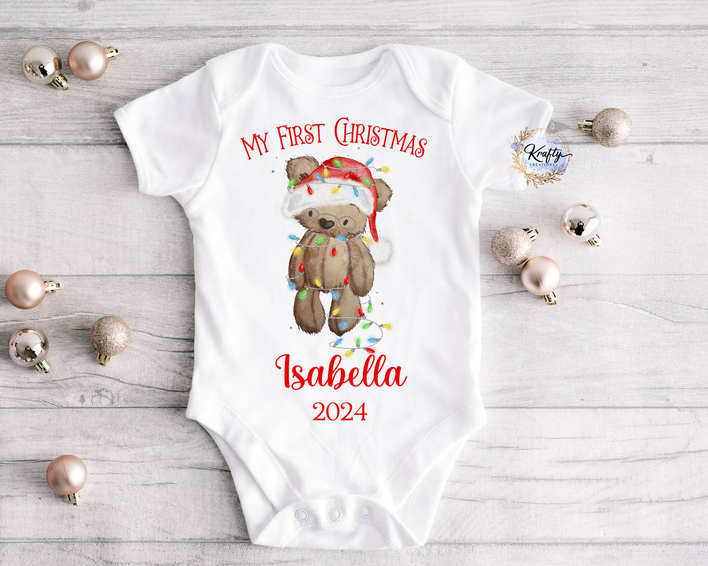 Santa Bear Christmas Vest / Sleep Suit