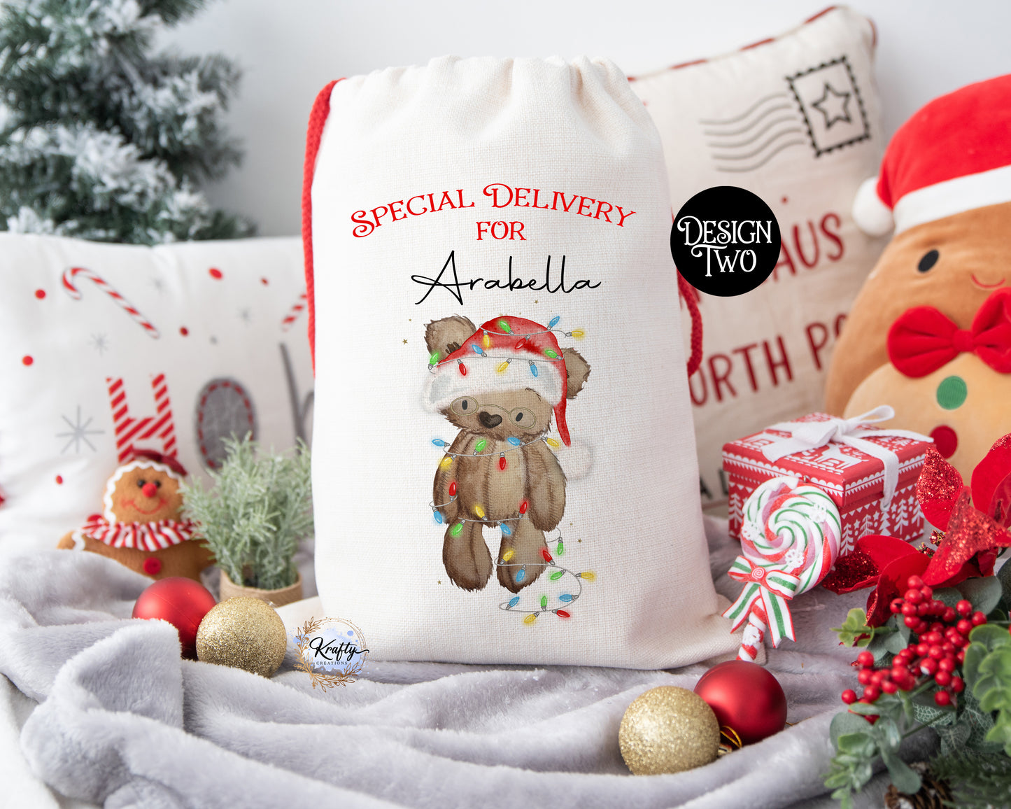 Santa Bear Christmas Sack