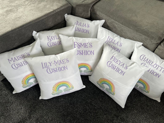 Personalised Rainbow Pocket Cushions