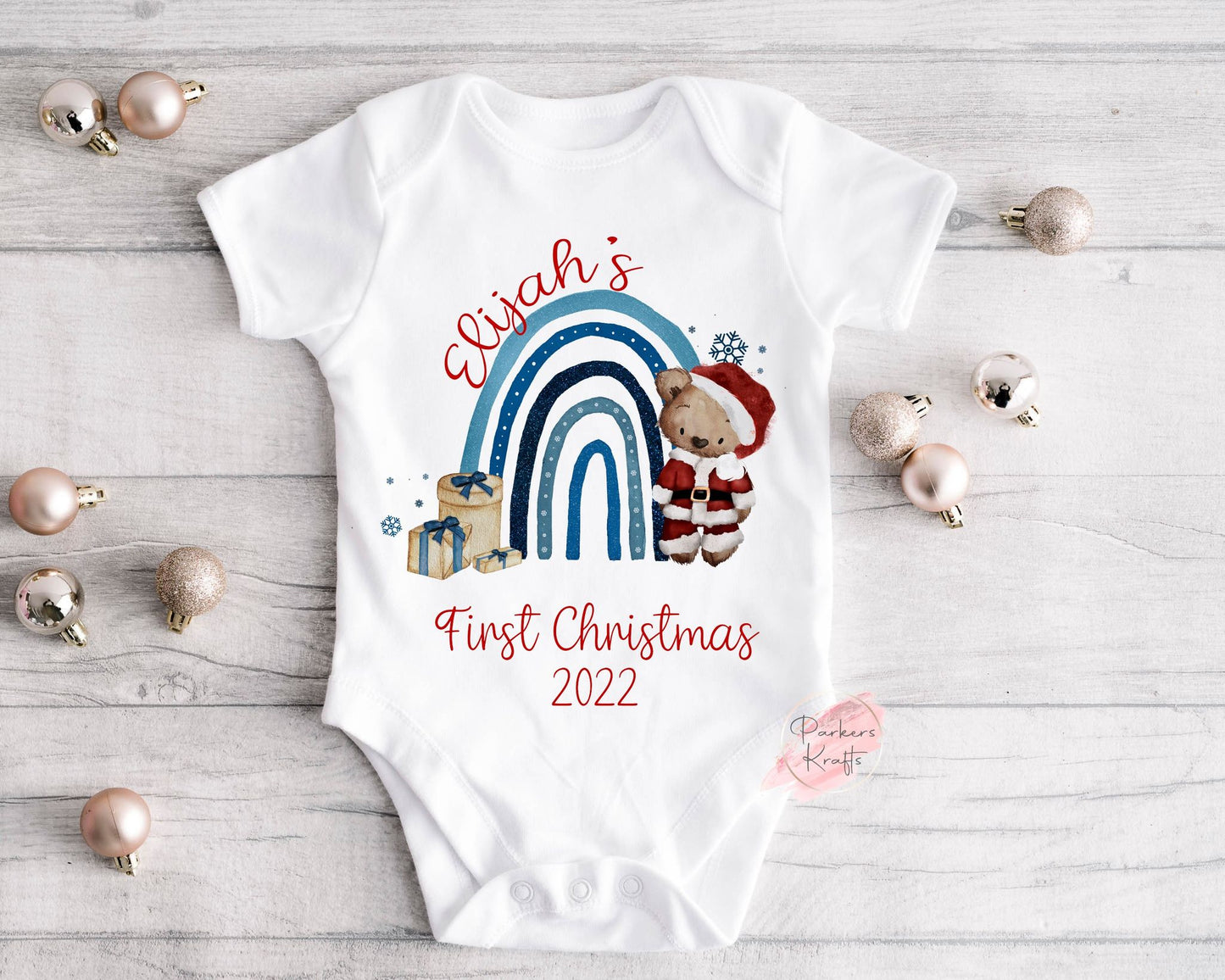 Personalised Christmas Baby Vests