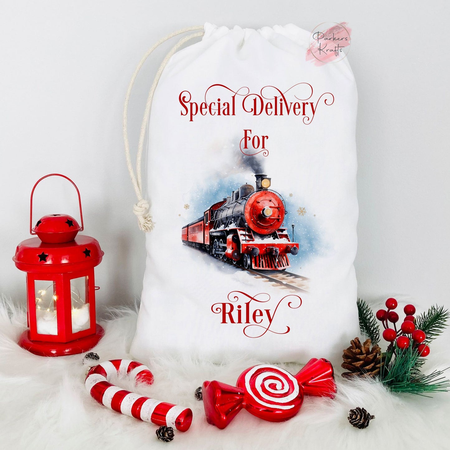 Steam Train Christmas Sacks