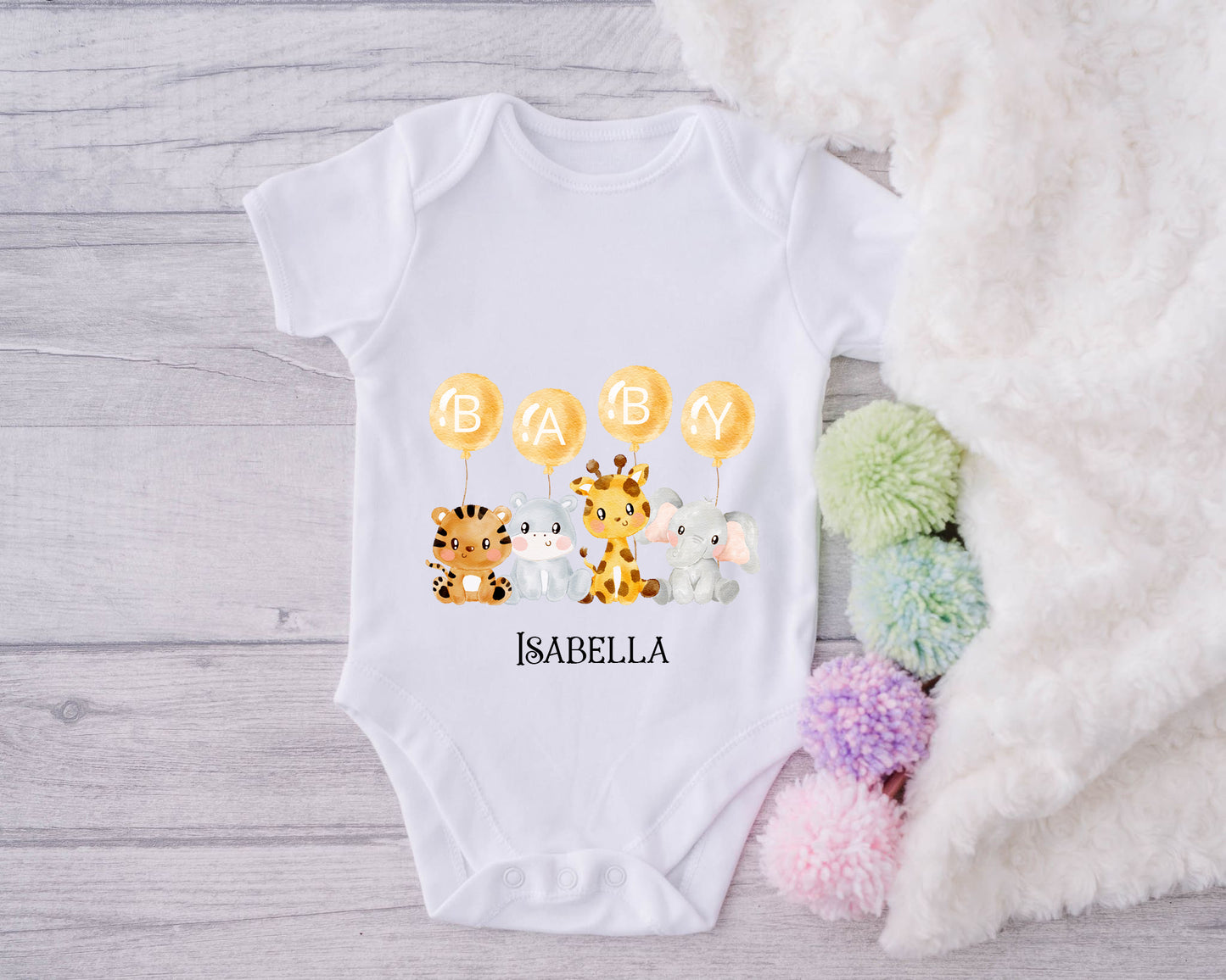 Personalised Safari Baby Vests