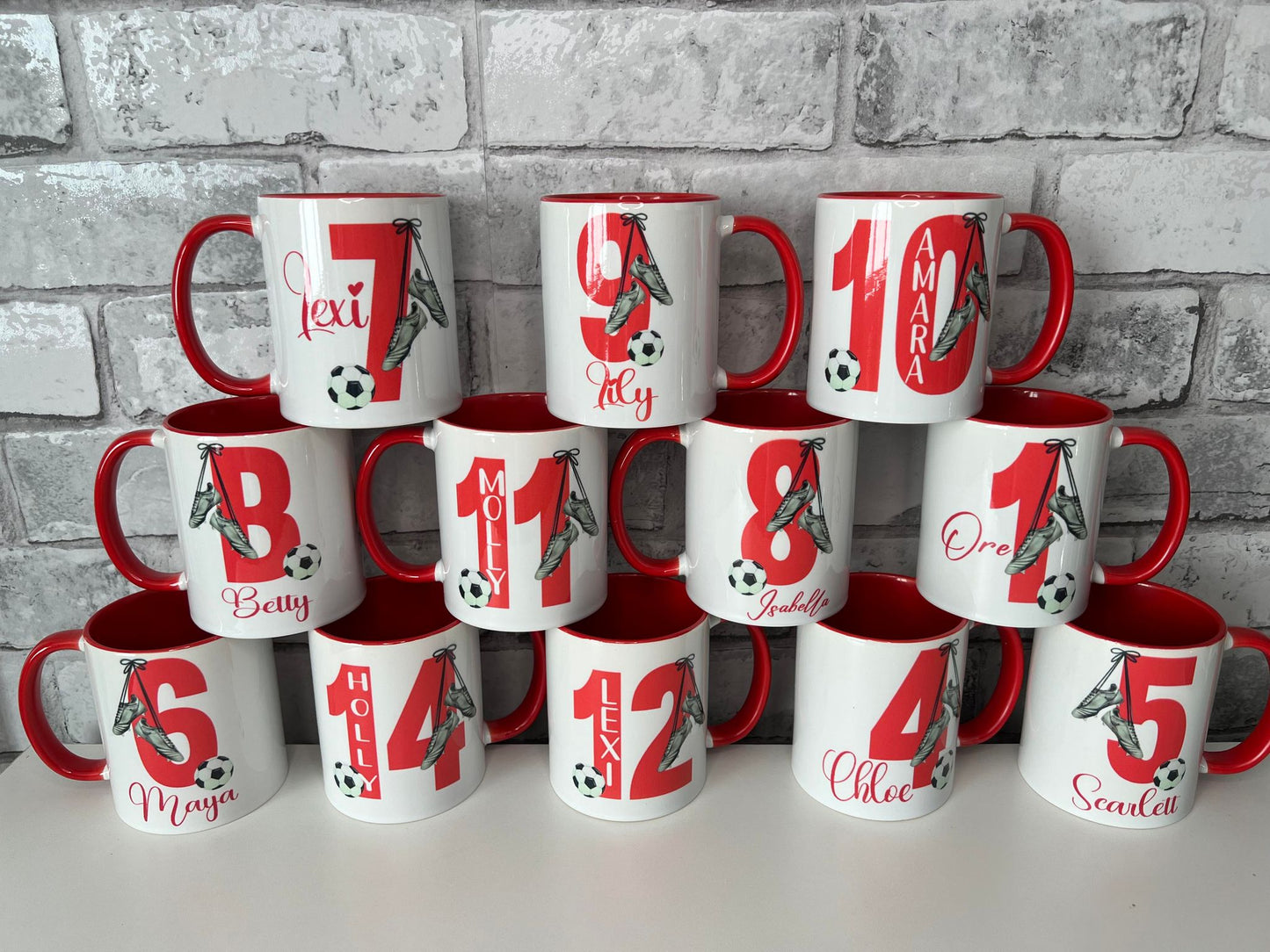 Personalised Football Number Mugs