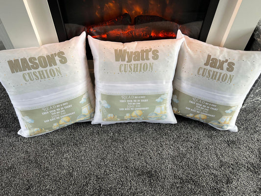 Personalised Construction Pocket Cushions