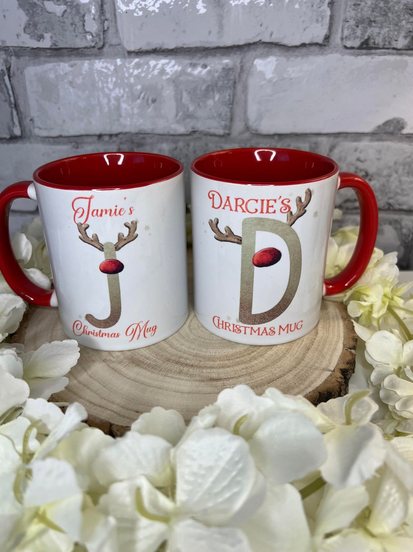 Christmas Reindeer Initial Mug