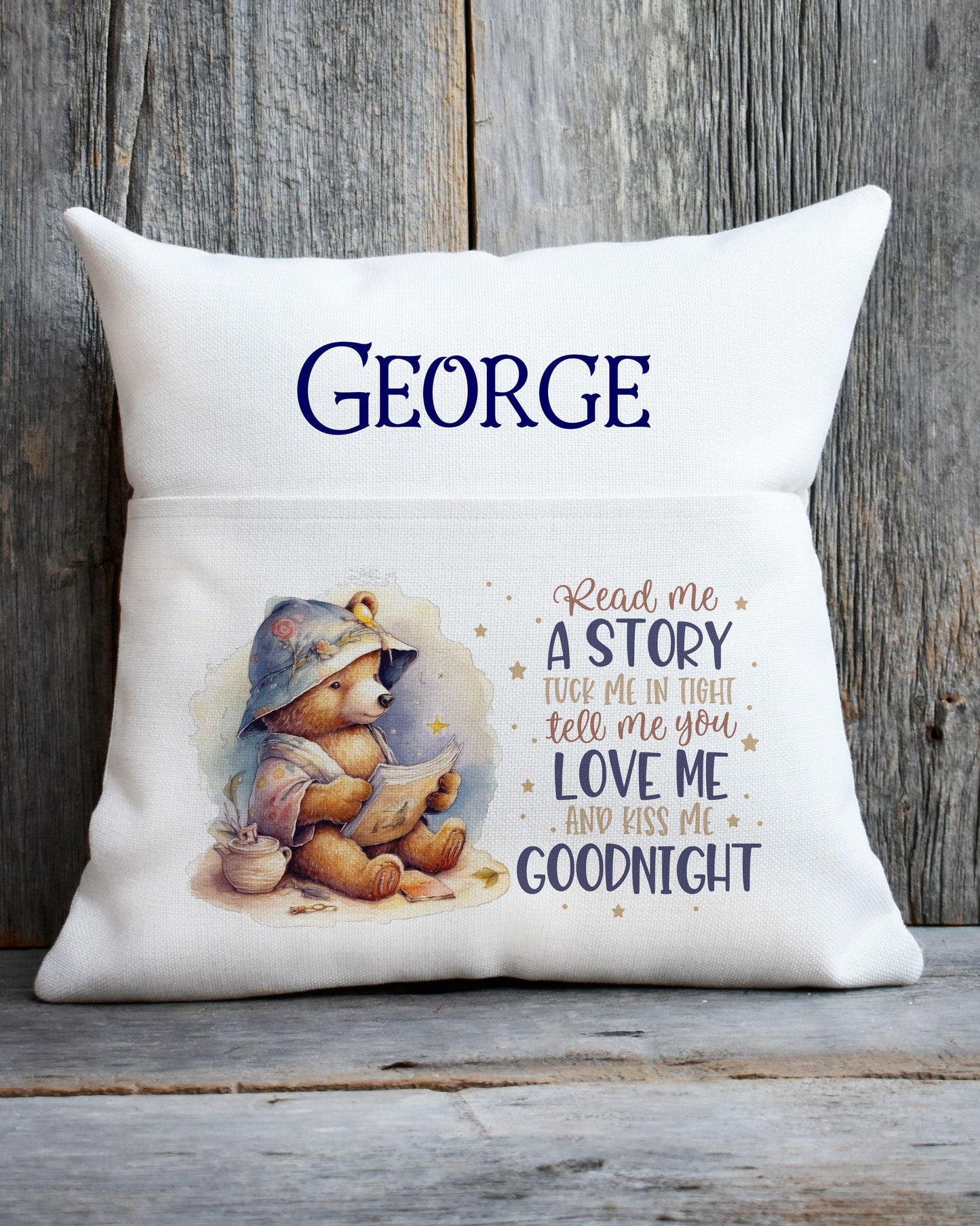 Personalised Bear Pocket Cushions