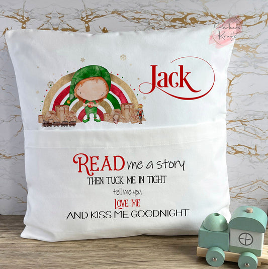 Personalised Christmas Pocket Book Cushion