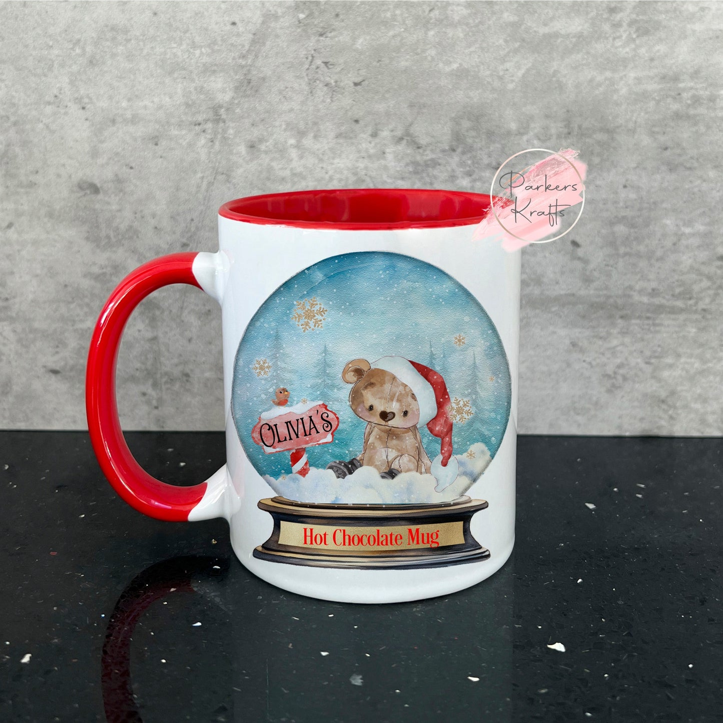 Personalised Snow Globe Christmas Mug