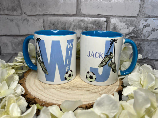 Personalised Football Initial Mugs