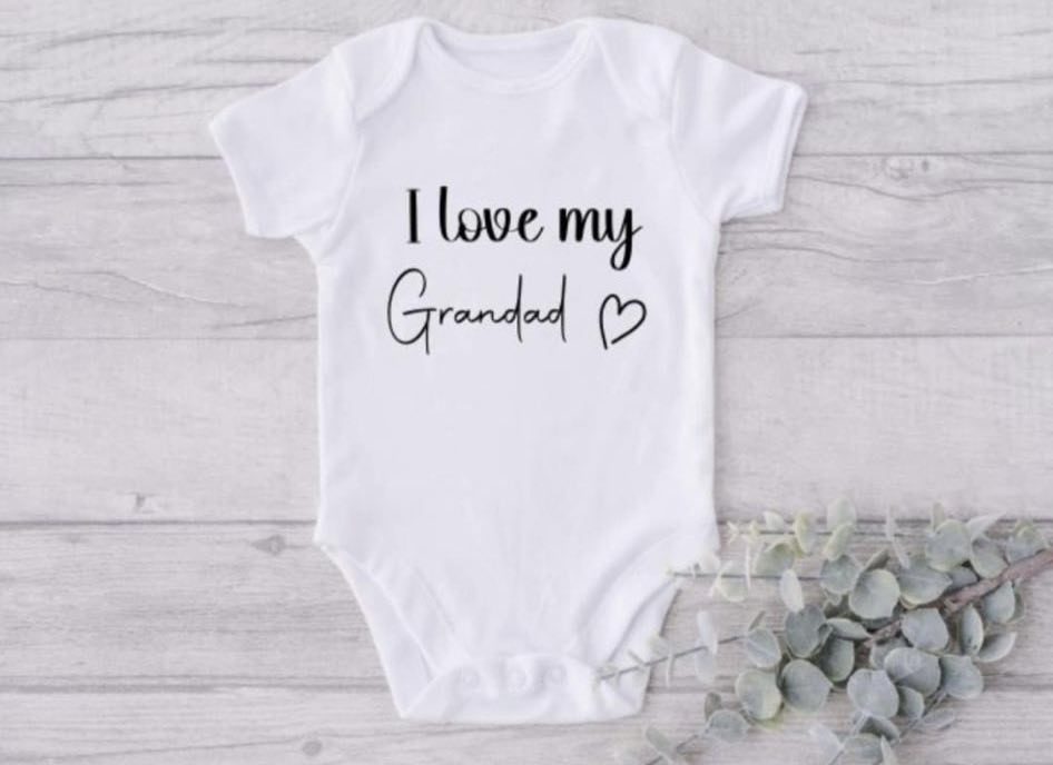 Personalised I Love My Grandad, Nanny, Auntie Baby Vests