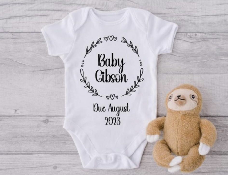 Personalised Baby Announcement Vests