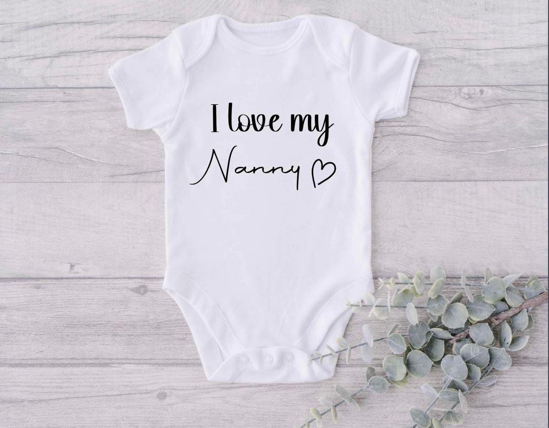 Personalised I Love My Grandad, Nanny, Auntie Baby Vests