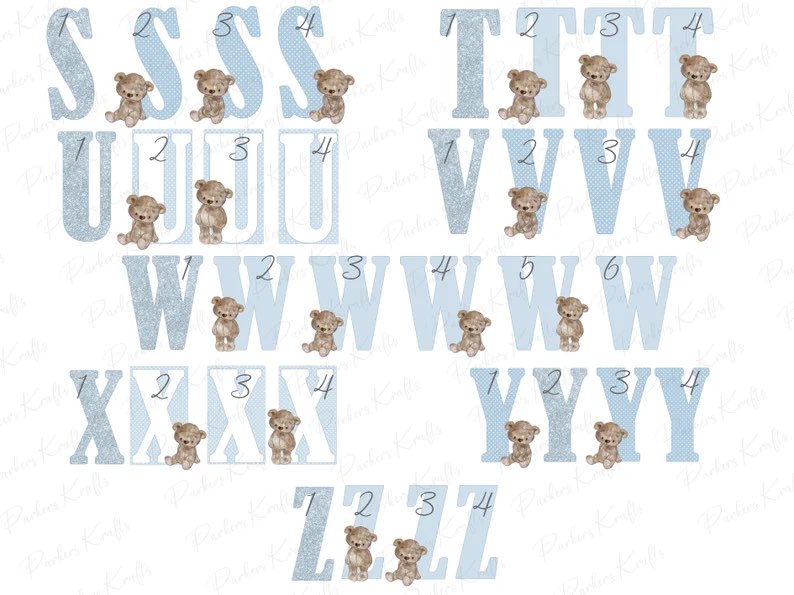 Personalised Teddy Bear Initial Cushions