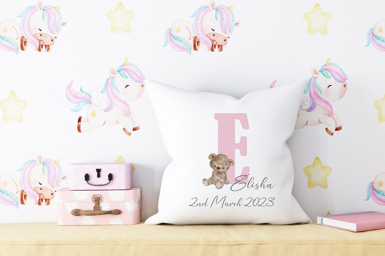 Personalised Teddy Bear Initial Cushions