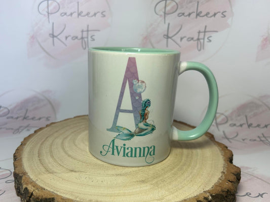 Personalised Alphabet Mermaid Mugs