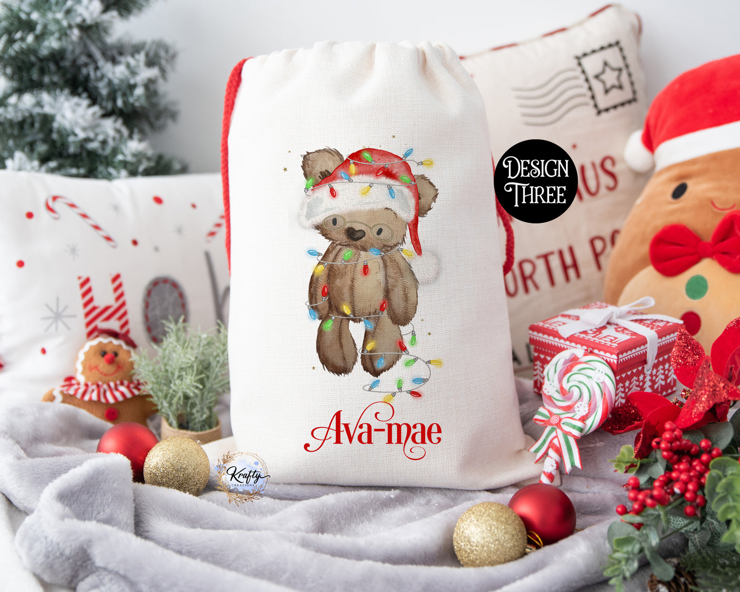 Santa Bear Christmas Sack