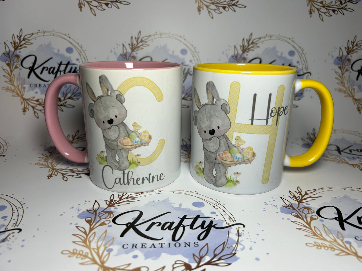 Easter Bear Alphabet Mugs