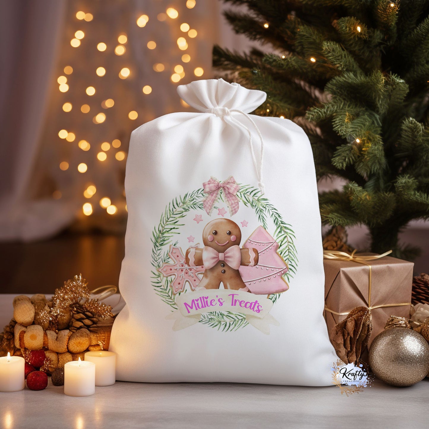 Gingerbread Man Christmas Sack
