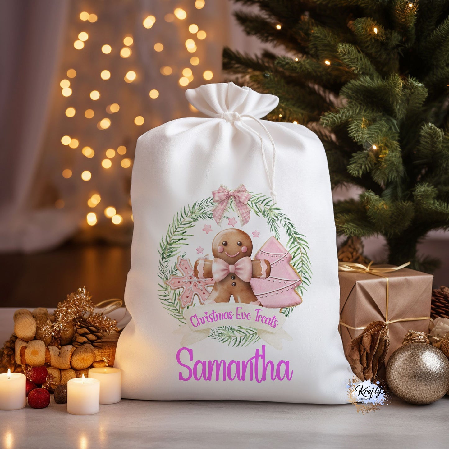 Gingerbread Man Christmas Sack