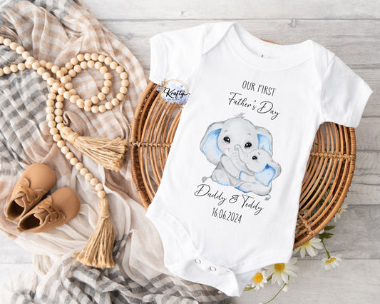 Father's Day Vest / Sleepsuits - Elephants