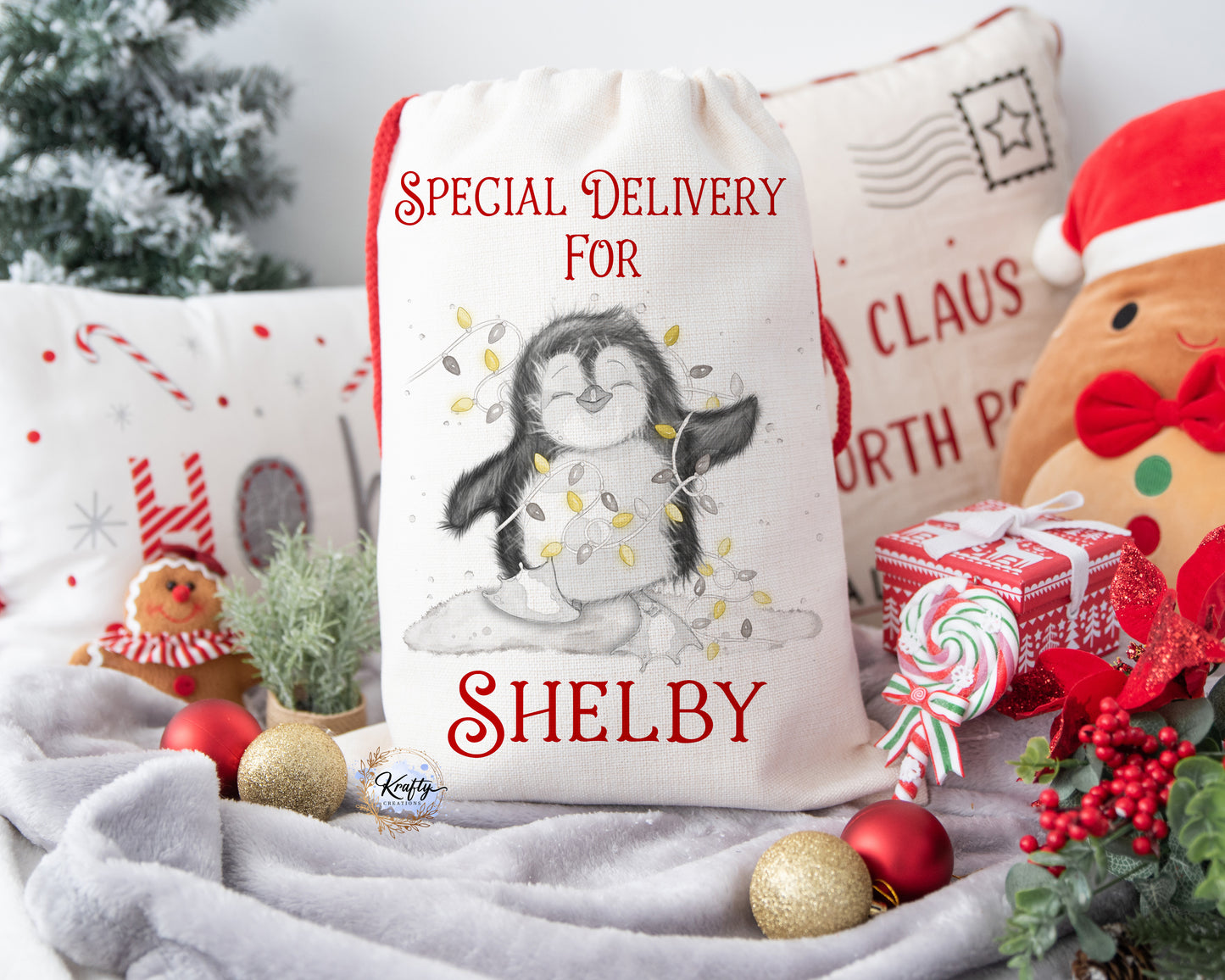 Penguin Christmas Sack