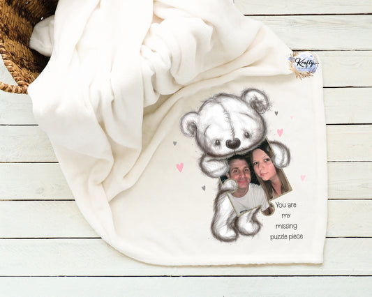 Puzzle Piece Photo Blanket