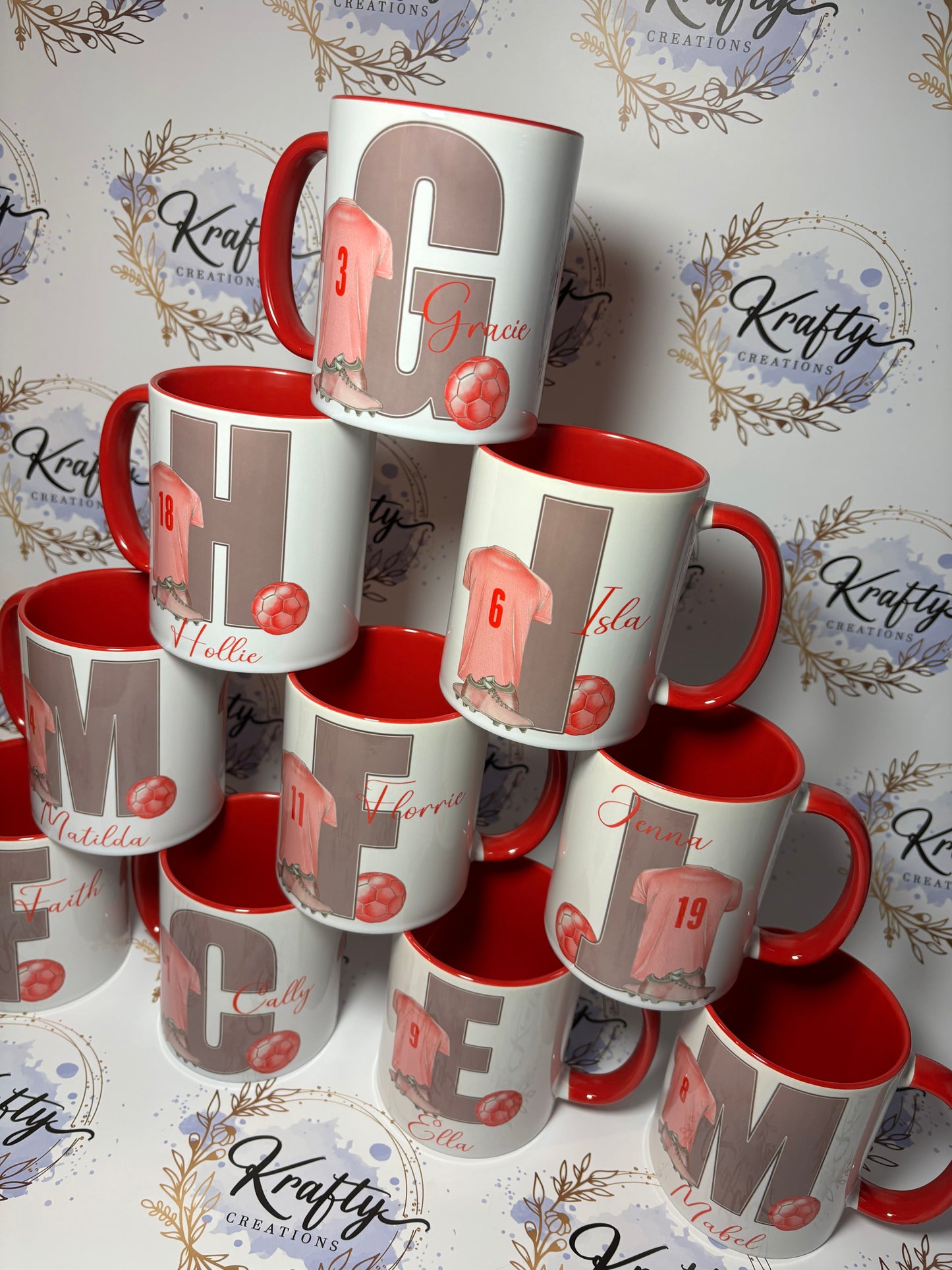 Football Inital / Shirt Mugs