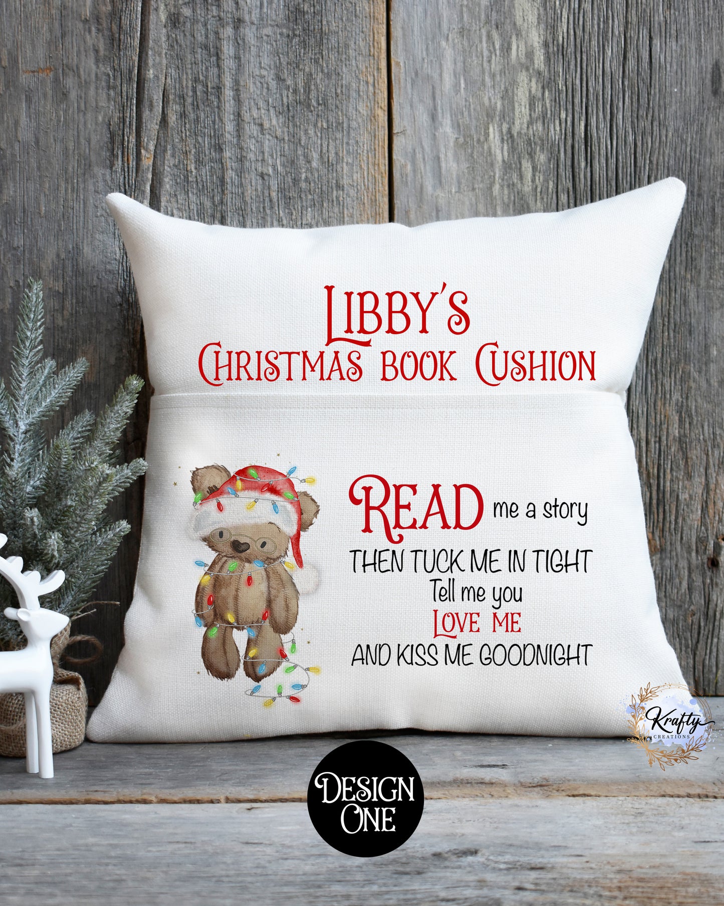 Santa Bear Pocket Cushion