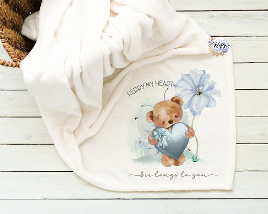 Heart Bear Flower Blankets