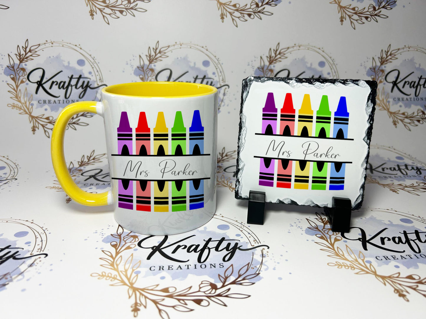 Teacher Mug - 5 Different Crayons Designs